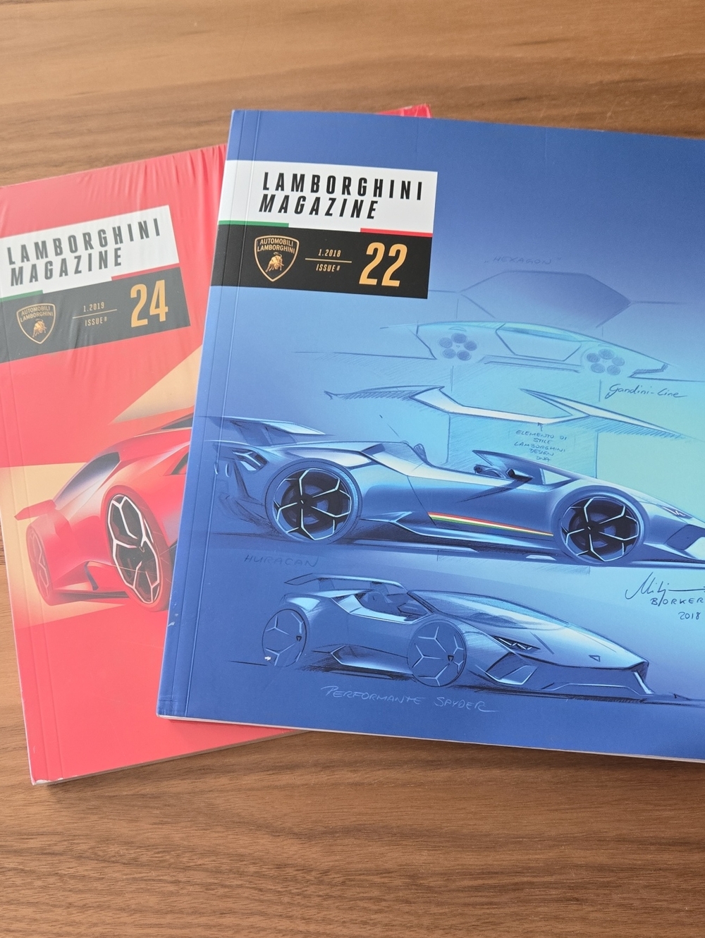 Lamborghini Magazines 22 And 24 Blue & Red Cover Set